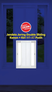 Zehn Jendela Jaring Double Sliding Kanan + Kiri W1-AT 100x140 Cm Putih