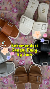 ZAIN - LETTY Sandal Wanita Teplek Korea Casual Sendal Slop Empuk Flat Cewek Kasual Rumahan Karet Korean Style Premium Kekinian Terbaru Shoes
