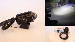 Lampu Tembak Laser Motor Mobil 2 Warna High Low Putih Kuning - Lampu Kabut Jarak Led Mini No Saklar