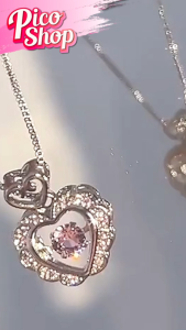 สร้อยคอ จี้หัวใจสีชมพู เครื่องประดับเพชรเทียม เพทาย สีชมพู หรูหรา น่ารัก สําหรับผู้หญิง