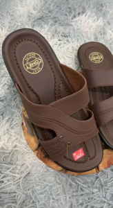 Zoro Comet Sandal Slide Pria Kulit Premium Anti Slip Warna Coklat/Hitam