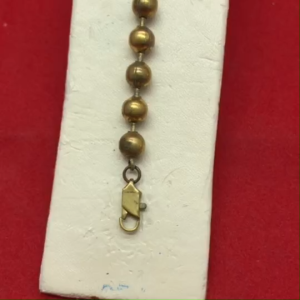 สร้อยข้อมือทองเหลืองลายเม็กลม ลูกประคำ ความยาว 7 นิ้ว งานดิบ ไม่ได้ชุบทอง ตะขอก้ามปู ช่วยเสริมบารมี ทองเหลืองโบราณ