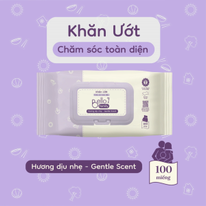 Combo 3 Gói Khăn ướt Bello 100 tờ an toàn không cồn không Paraben - tiện lợi cho gia đình (hương thơm dịu nhẹ)