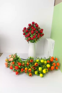 ช่อเชอรี่ ลูกพีช ทับทิม พริก ผลไม้ต่างๆ ลูกค้า ภาพถ่ายประดับใบหน้า สวยงาม เสมือน จริง