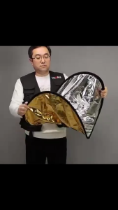 Tấm hắt sáng tấm phản quang tròn 60cm/80cm/110cm 2 màu trong 1 vàng/bạc dùng tăng sáng cho chụp hình-NIEVE