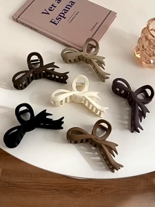 1Pcs Matte Acrylic Ribbon Shape Large Hair Clip Grips Hair Pin Headwear Hair Accessory for Women Girls