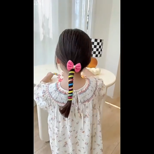 COD ยางรัดผมหางม้าเกลียวสีรุ้ง ยางรัดผมเด็ก ลายหมี ดอกไม้ ดอกทานตะวัน หัวใจ ตัวการ์ตูน