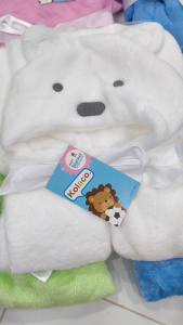 Chăn ủ hình thú cho bé hình Gấu Trắng Khăn quấn sơ sinh Chất liệu vải bông mềm mịn