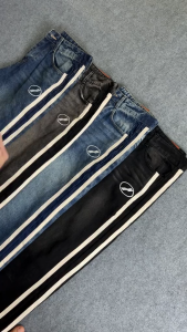 Quần Jean Nam Form Rộng Chất Denim Dày Dặn Quần Bò Nam Kẻ SỌc Hottrend 2024 - Jean197
