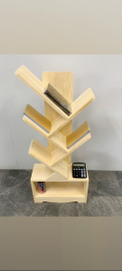 Solid Wood Bookshelf tree shelve Wooden Rack