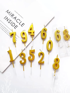 Nến Số  Vàng Chữ 0-9 Trang Trí Bánh Kem Sinh Nhật-HAUSE