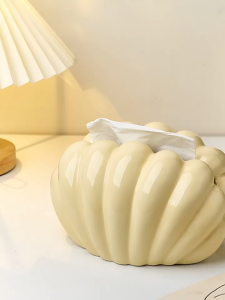 Tempat Tisu Kotak Tissue Kerang Ceramic Shell Shape Tissue Box Tissue Holder Home Decor