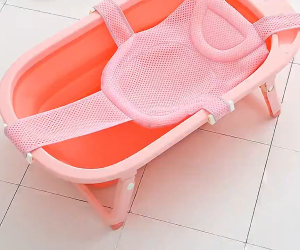 Baby Bath Net Adjustable Non-Slip Bathtub Net Newborn Kids Bathtub Shower Mesh Net