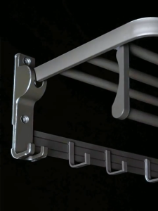 Matte Black Folding Holder With Hook Towel Holder Wall Mount Aluminium Towel Rack