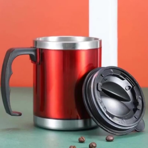 TERLARIS!!! Gelas Mug Office Cup Kapasitas 500ml Handle Grip Bahan Stainless Steel