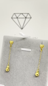 MJ Jewellery Gold Chain Drop Earrings S3 375 Gold & 916 Gold