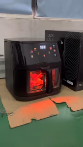 10L Household Transparent Air Fryer 1400W Stainless Steel Visual Touch Screen New Glass Bladder Multifunctional