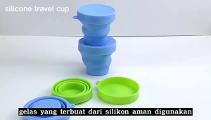 Adzkia35 Gelas Lipat Silikon  Portable / Gelas Silikon Lipat Warna Warni  / Silicon Travel Cup