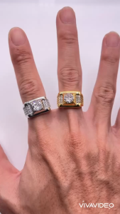 Nhẫn nam titan Nhẫn nam đính đá mạ vàng 18k hoặc vàng trắng Không phai màu không rỉ sét mã 08 trangsucmoiluatuoi.RIN