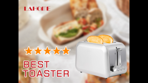 Lahome Toaster Bread Stainless Steel Breakfast 2 Slice Pop Up Electric Bread Toaster Oven Bread Maker 7 Gears Adjustment Toaster Bread Baking Sandwich Maker Toast Kebabs Hot Dogs Grill Steak Chicken 多士炉 烤面包片机