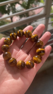 Natural Crystal天然 Tiger Eye 虎眼石16mm (带闪）