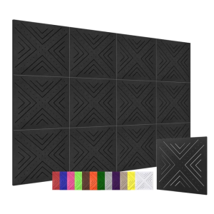 BEIYIN 12 Pcs Perforated Acoustic Insulation Panels 30x30CM Wall Decoration Soundproof PanelNoise Sound Absorption Padding for Home Studio/Offices/KTV/Gaming Rooms