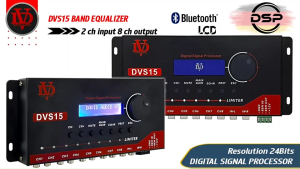 DSP Processor ยี่ห้อ DAVID AUDIO รุ่น DVS15 BAND EQUALIZER โปรเซสเซอร์ DSP อินพุต 2CH เอาต์พุต 8CH ชุดปรับแต่งจูนระบบเสียง เครื่องเสียงรถ ระดับเสียงคุณภาพเยี่ยม กลางแหลมชัดเจนทุกย่านความถี่ เหมาะสำหรับวางระบบรถเครื่องเสียงที่ต้องการแยกระบบเสียง 8 CHANNEL
