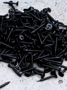 1Box 350pcs High Hardness Drywall Gypsum Black Screw For Wood 2”1-1/2”1”3/4”