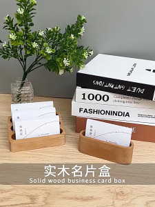 Wooden Stand Name Card Holder Kotak Tempat Dudukan Kartu Nama Display Kayu