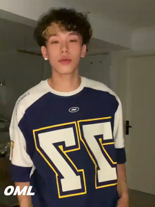 American ice hockey short-sleeved t-shirt for boys summer trendy brand loose half-sleeved t-shirt trendy round neck student cotton jersey