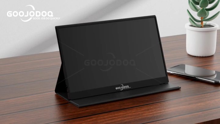 GOOJODOQ Portable Monitor for Laptop 15.6'' 1920*1080P 4K FHD IPS Display Portable Monitor for iPad/PC/Mac/Phone/Xbox Switch/PS4
