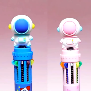 Pulpen 10 Warna Karakater Beruang Dan Astronot Ballpoin 10 Warna Karakter Lucu