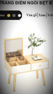 FREESHIP HCM - Bàn Trang Điểm Mini Ngồi Bệt Có Ngăn Đựng Mỹ Phẩm BTD018 - Có Thiết Kế Theo Yêu Cầu