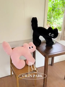 ของเล่นตุ๋นแมวน่ารัก ตุ๊กตายาวนอนที่ขาของคุณ ตุ๊กตาหมอนของขวัญวันเกิด นุ่มหมอนหมอนการถอดและซักผ้า