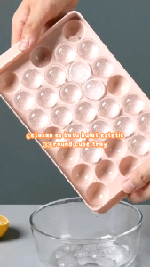 Cetakan Es Batu Bulat 33 Cube Ice + penutup cetakan / Cube Tray Cetakan Jelly / Ice Cube Tray