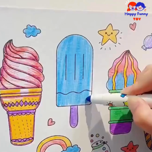 TOY 😊พร้อมส่ง💯 โปสเตอร์ระบายสี ภาพระบายสี ยักษ์ กระดาษระบายสีแผ่นใหญ่ การออกกำลังกายความรู้สึกสี ลวดลายน่ารัก สมุดระบายสี