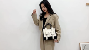 PU leather TheToteBag New style two-tone tote bag Single shoulder messenger bag