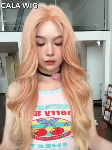 วิกผมกึ่งทอมื้อ LS003 วิกผมลอนคลายสีชานม ผมแสกกลาง *แถมกาว3 แผ่น+เน้ต*สินค้าพร้อมส่ง