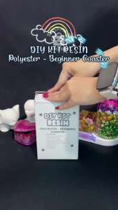 Paket DIY KIT RESIN POLYESTER Beginner Coaster Set: Kreasi Buat Tatakan Gelas Sendiri