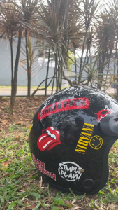 HELM BOGO DEWASA PRIA WANITA MOTIF BAND TERBARU SNI