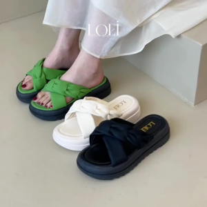 LOEI Nicole Sepatu Wedges Sandal Remaja Wanita Sehari Hari Simpel Kekinian 9028