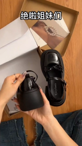 Size 35-40 Womens Japanese JK Loafers Thick Heel Thick Sole Leather Sandals Retro Mary Jane Shoes