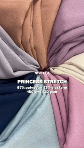 [PER 05 M] Kain Bahan Princess Stretch Lebar 150 cm Lady Zara Crepe Creape Premium Polos Polosan ECER 1/2 METER METERAN 50 CM CENTIMETER