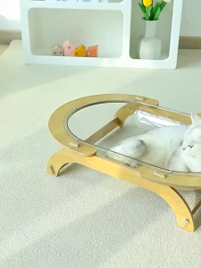 【COD】Detachable Wood Cat Space Capsule Bed With Cat Toy Cat Sleeping Bed Pet Bed Transparent Stand Nest Hammock Pet Supplies