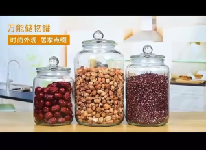 Transparent Glass Jar Storage Tank Honey Jar kitchen Bathroom Storage Tank With Lid