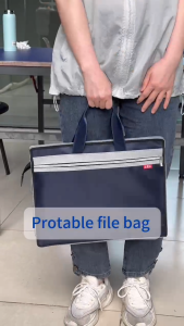 Waterproof Document Bag Oxford Cloth Business Briefcase with Zipper 14 inch Laptop Bag
