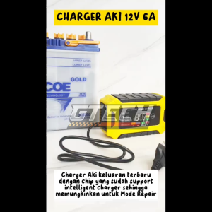 Charger Aki 6A 12V Mobil Motor Cas Aki Bisa Repair Smart Chip Cas Accu Smart Repair
