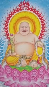 Tranh Phật DI LẠC Treo tường in trên vải - Nẹp Nhựa Kích thước 20x30 cm - 30x40 cm