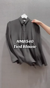 Blouse Wanita Lengan Panjang Murah 540 Tied Black CHF Bl