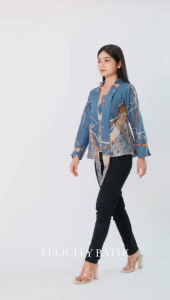 felicitybatik - Atasan Batik Seragam Couple Kemeja Pria dan Blouse Kutubaru Wanita [ bidadari ]